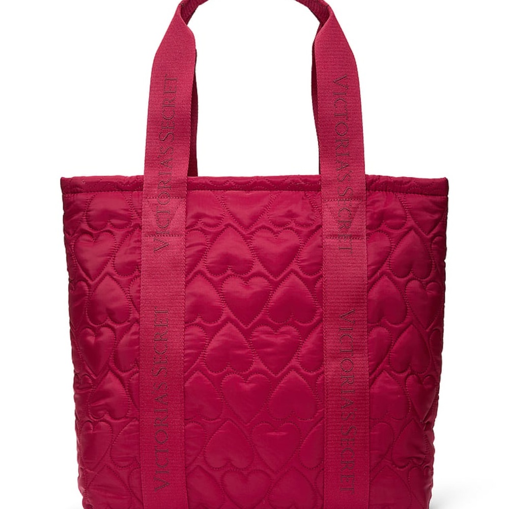 Victoria's Secret Pink Heart Quilted Tote